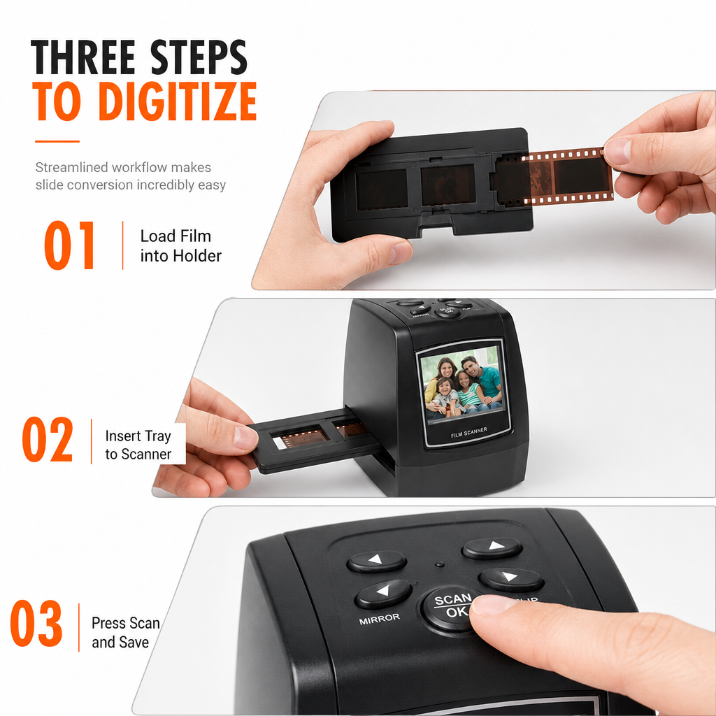 📢📢 50% OFF📸Portable 35mm Film & Slide Scanner – 2.36" LCD Screen for Easy Photo Digitizing