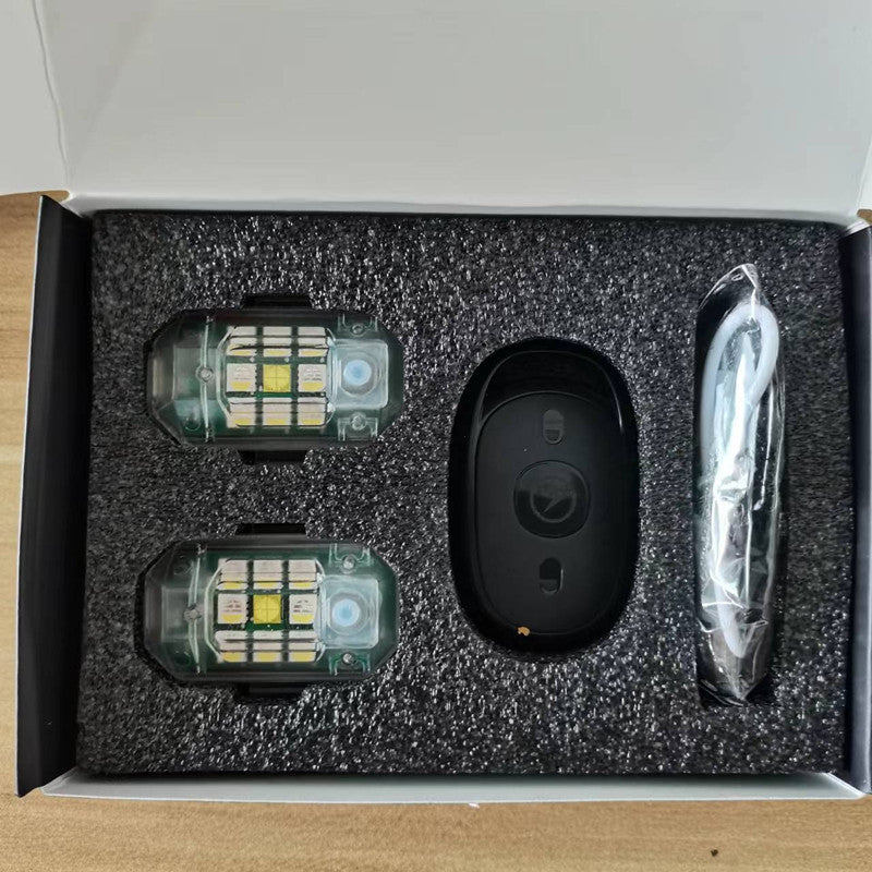Multicolor LED Strobe Warning Light with Vibration Sensor and Remote Control for Motorcycle Drone Bicycle and Outdoor Use