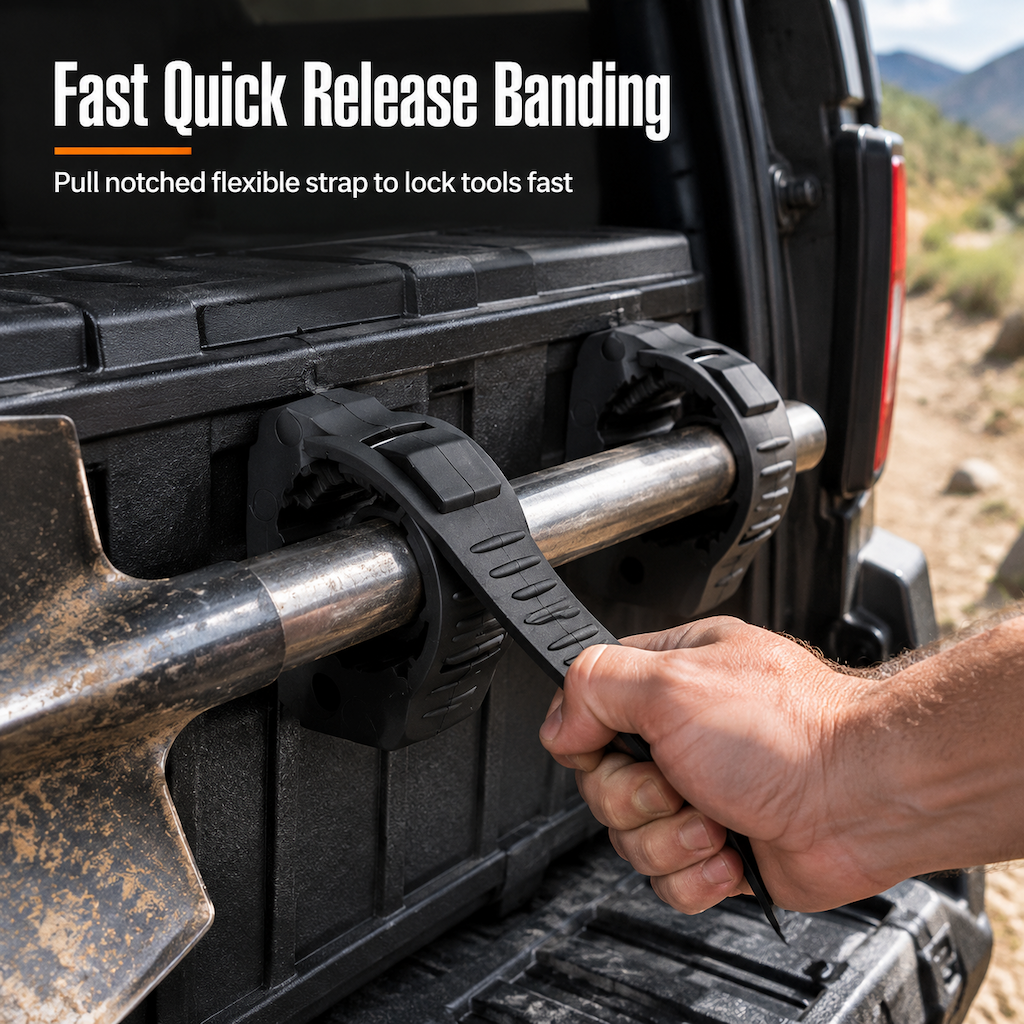 Quick Installation Tool Clamps Stable Mounting Brackets for 3-4cm Tools in Vehicles and Indoors