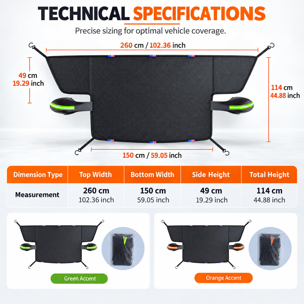 All-Season Thickened Car Windshield Cover for Snow Frost and Sun Protection