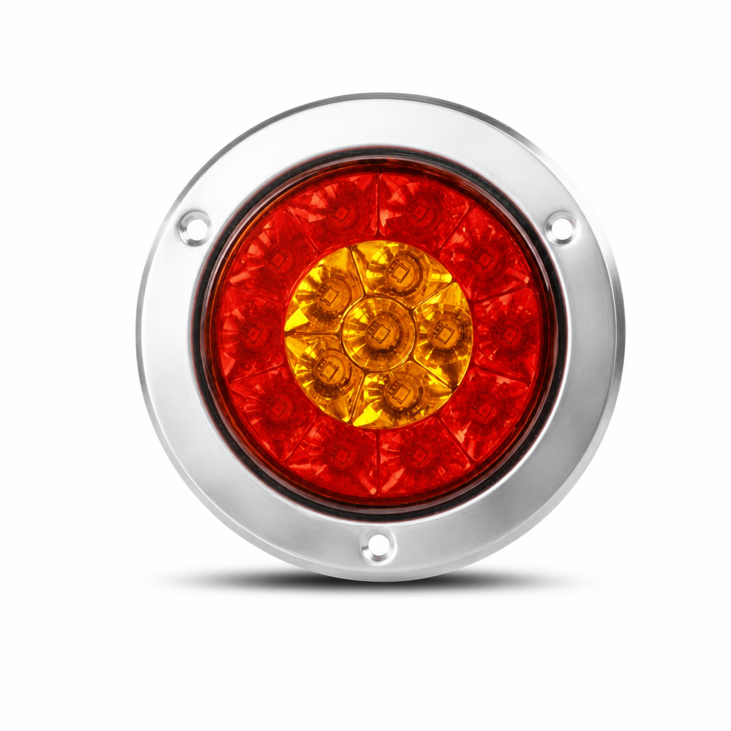📢📢50% OFF !! ⏰1 Pair of 4 Inch Round LED Tail Lights 12V 24V Turn Signal Brake Lights for Trucks and Trailers