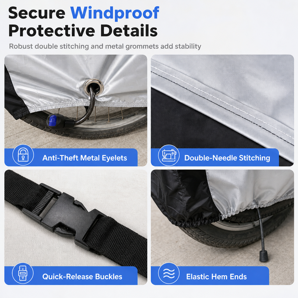 Waterproof and Dustproof 190T Bicycle Cover for Outdoor Bike Protection
