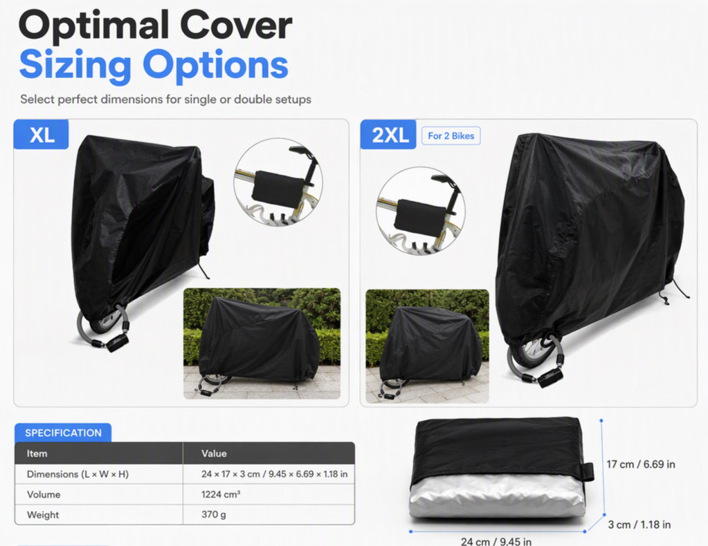 Waterproof and Dustproof 190T Bicycle Cover for Outdoor Bike Protection