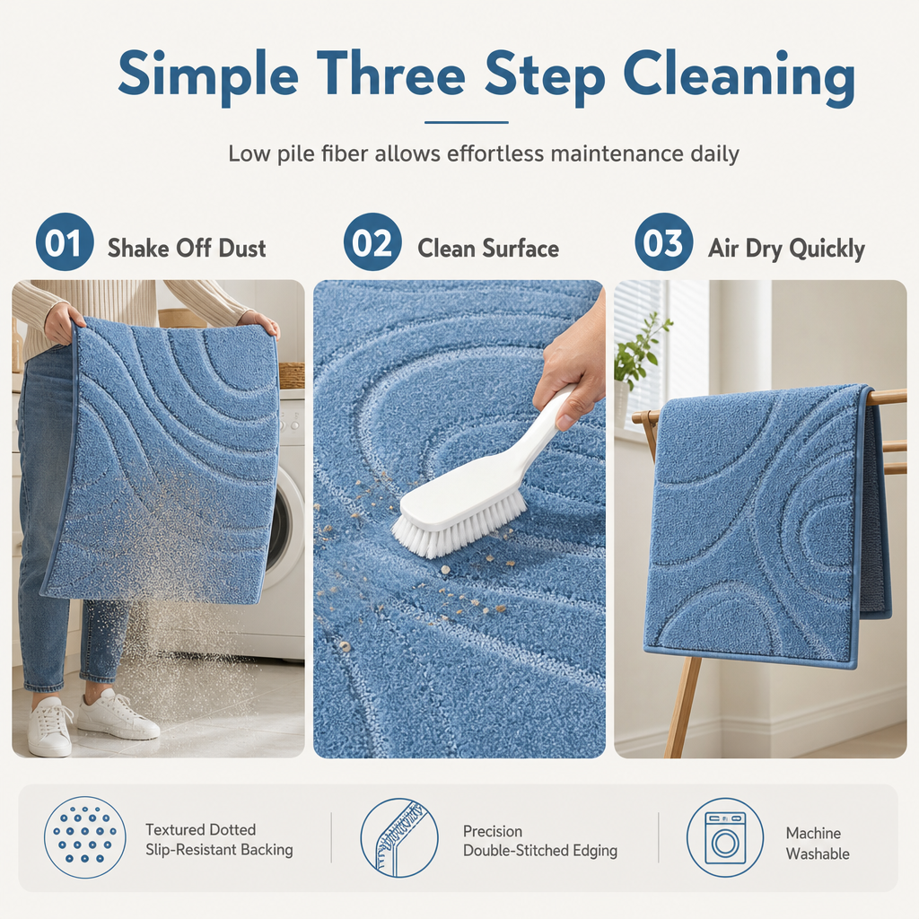 5 Piece Crystal Velvet Bathroom Rug Set Non Slip Water Absorbent Easy to Clean Toilet Floor Mats