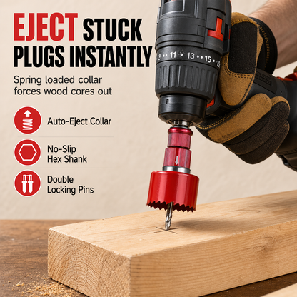 Quick Release Core Ejection Connecting Rod Arbor for Bi Metal Woodworking and Fire Pipeline Hole Saws