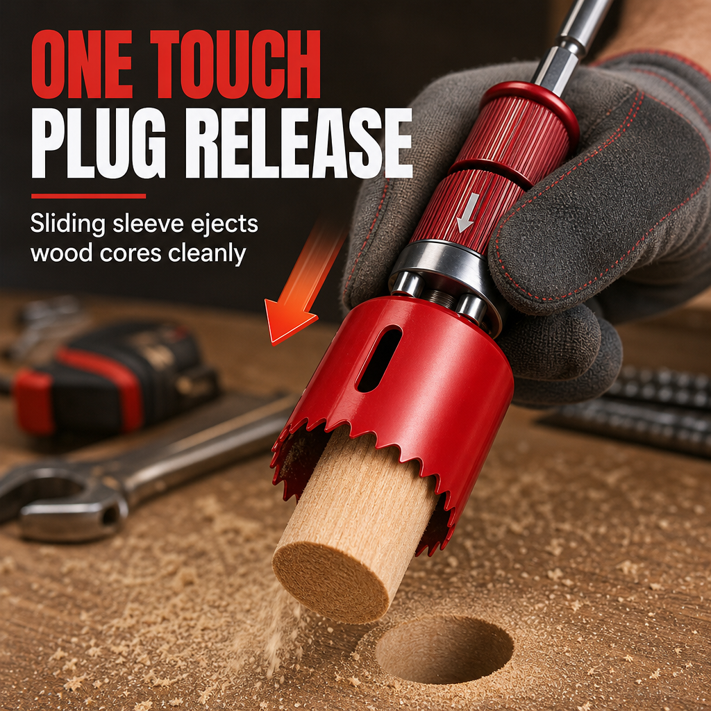 Quick Release Core Ejection Connecting Rod Arbor for Bi Metal Woodworking and Fire Pipeline Hole Saws