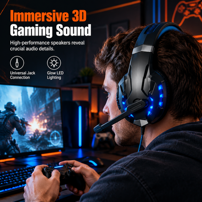 Over-Ear Gaming Headset with Microphone for PC and Console