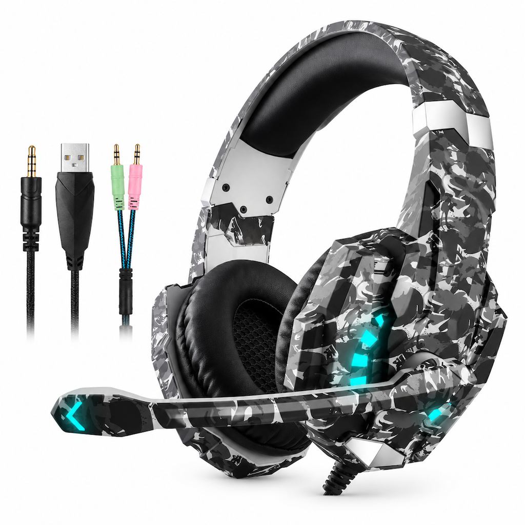 Over-Ear Gaming Headset with Microphone for PC and Console