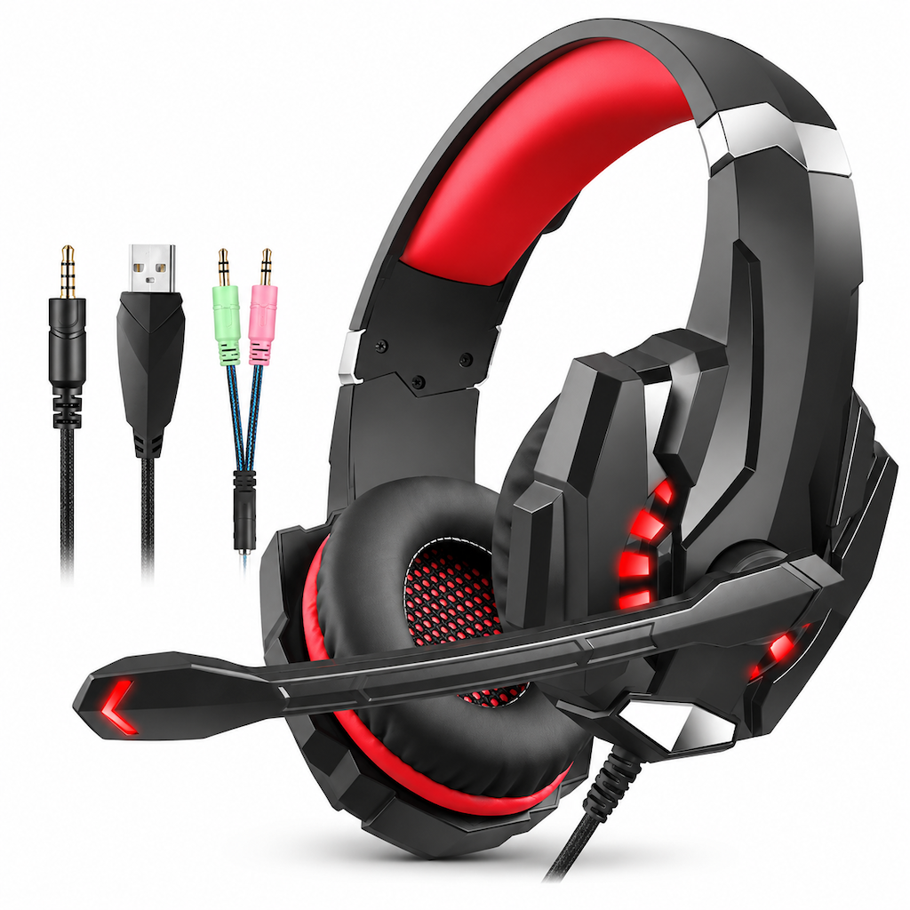 Over-Ear Gaming Headset with Microphone for PC and Console