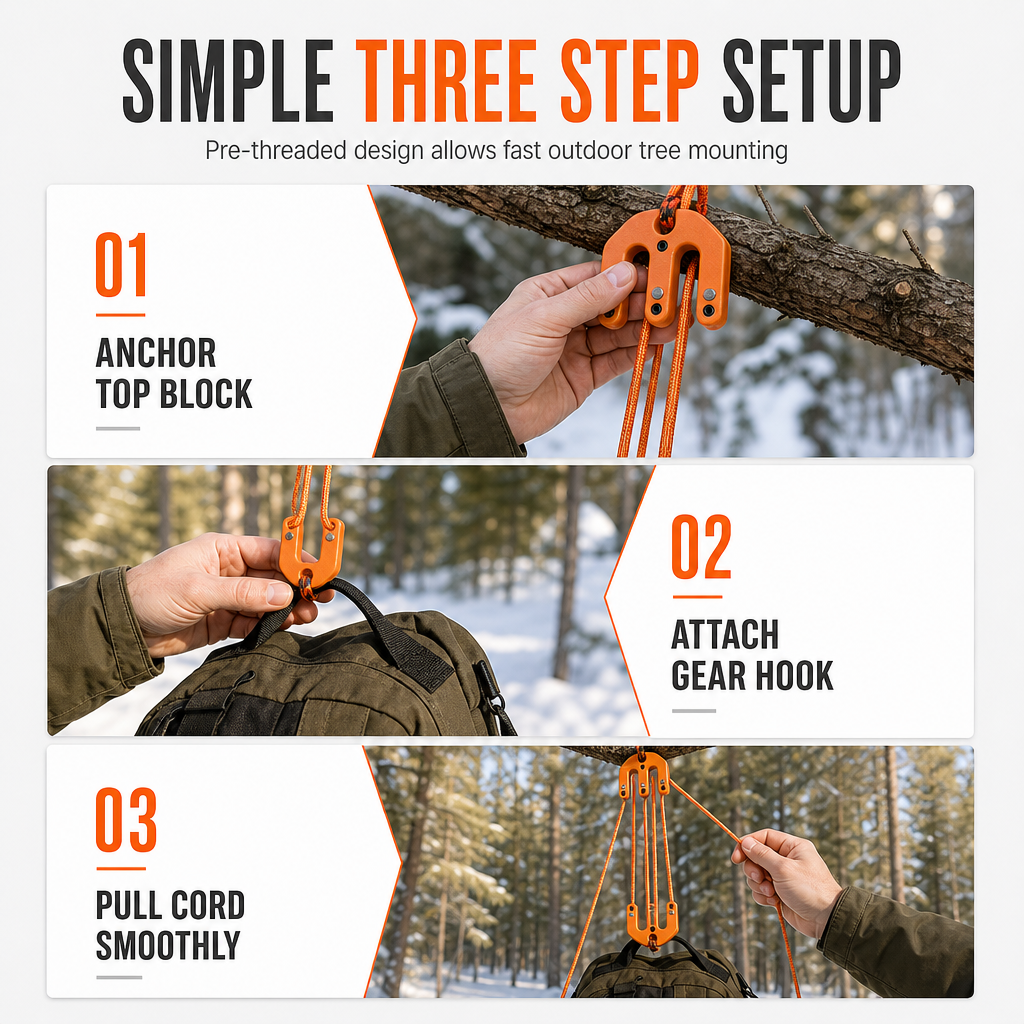 Hoist Block and Tackle Hunting Equipment Hoisting System