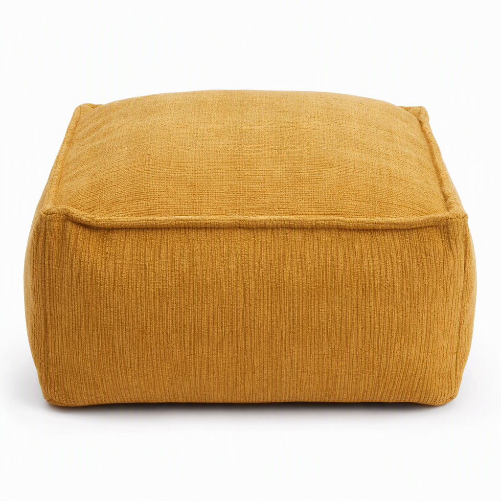 Unfilled Square Pouf Cover Floor Cushion Ottoman Slipcover for Living Room and Clothes Storage Removable Washable 45x45x23cm