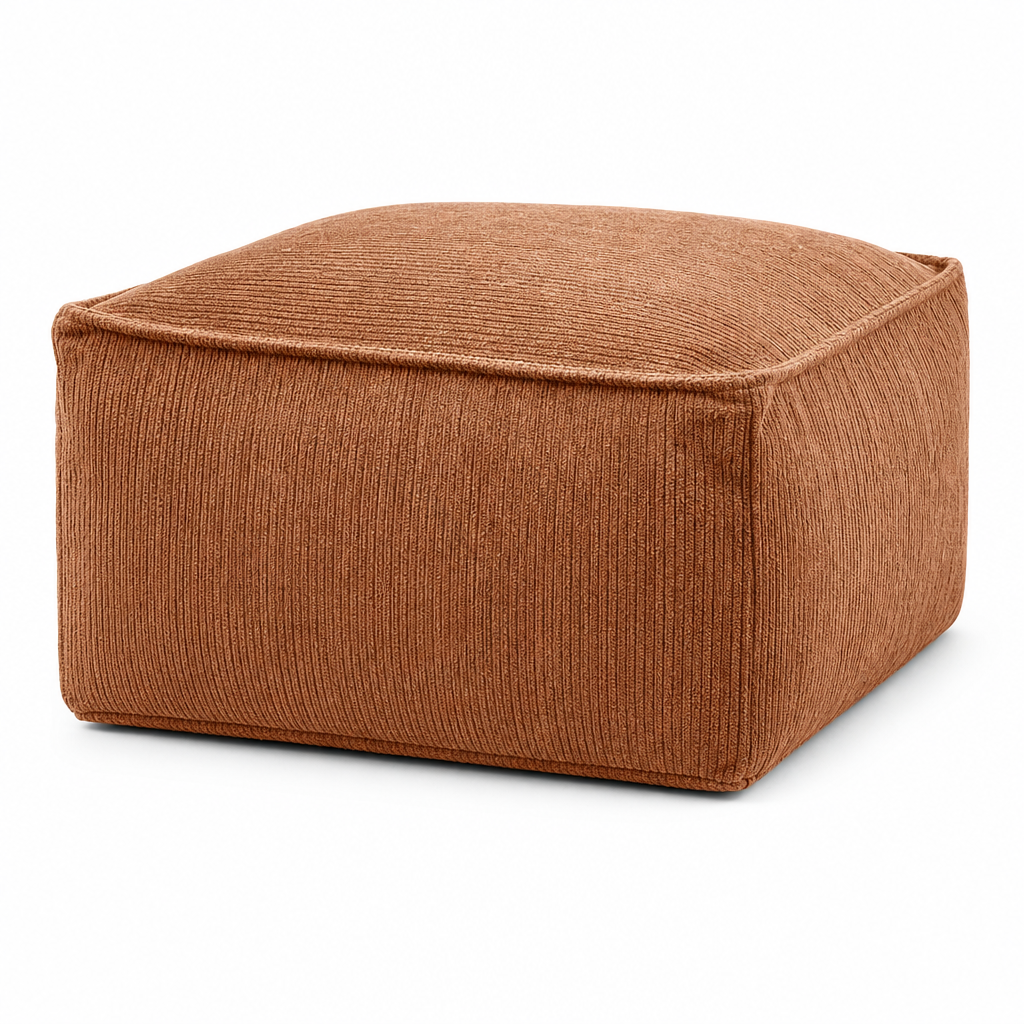 Unfilled Square Pouf Cover Floor Cushion Ottoman Slipcover for Living Room and Clothes Storage Removable Washable 45x45x23cm