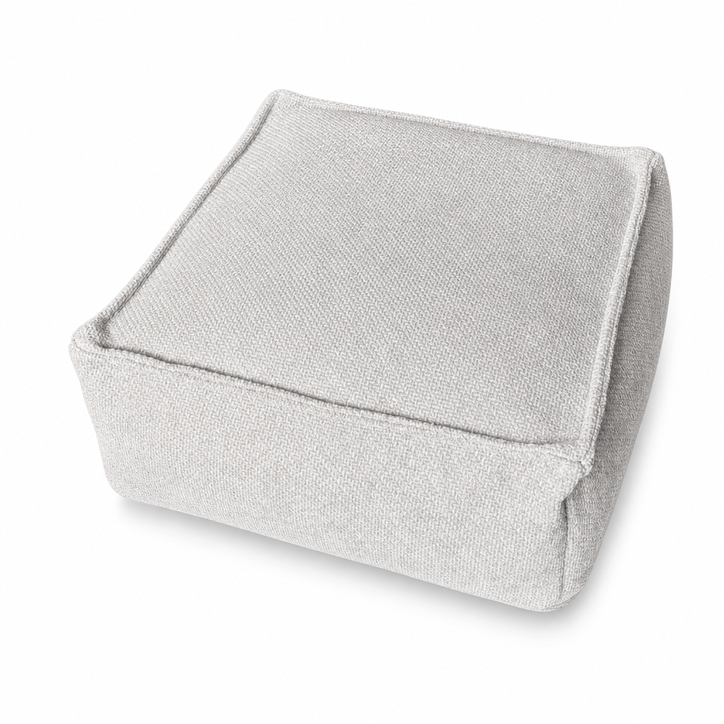 Unfilled Square Pouf Cover Floor Cushion Ottoman Slipcover for Living Room and Clothes Storage Removable Washable 45x45x23cm