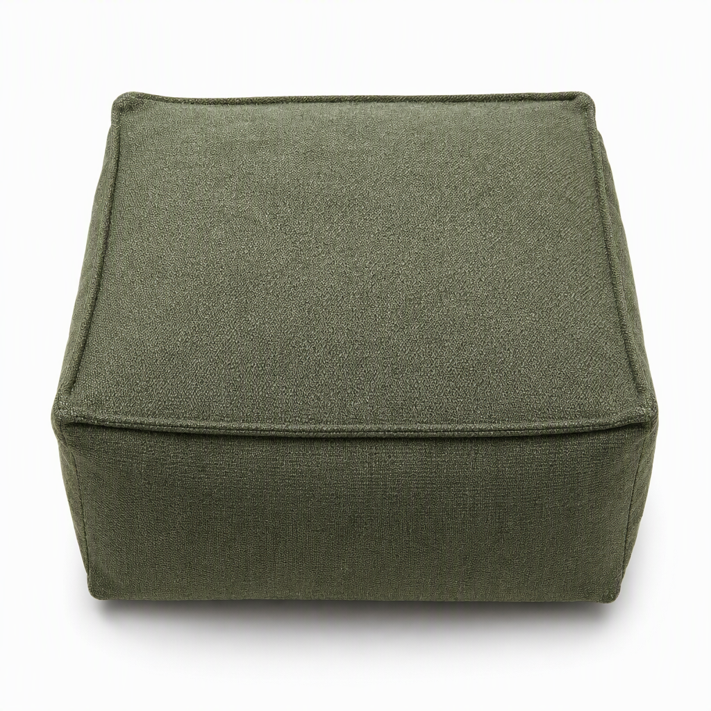 Unfilled Square Pouf Cover Floor Cushion Ottoman Slipcover for Living Room and Clothes Storage Removable Washable 45x45x23cm