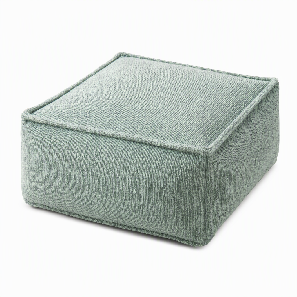 Unfilled Square Pouf Cover Floor Cushion Ottoman Slipcover for Living Room and Clothes Storage Removable Washable 45x45x23cm