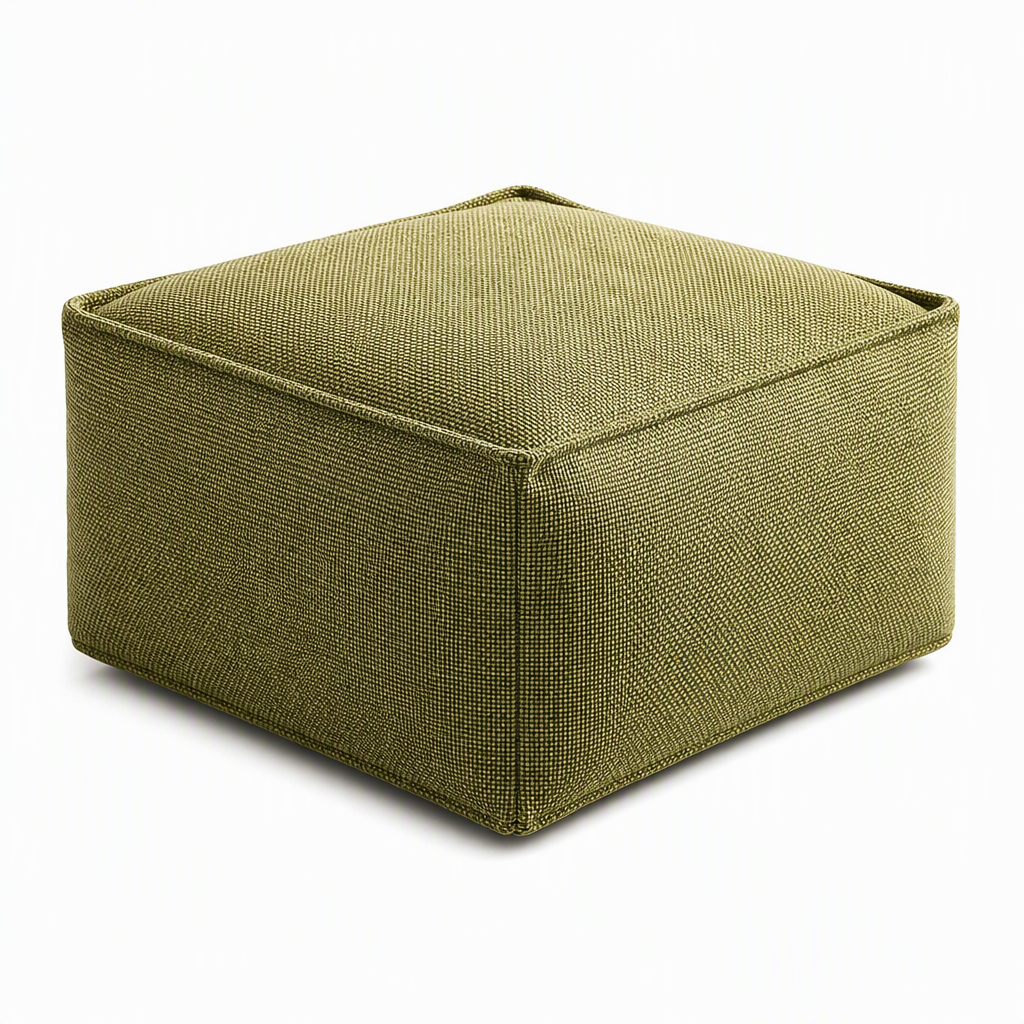 Unfilled Square Pouf Cover Floor Cushion Ottoman Slipcover for Living Room and Clothes Storage Removable Washable 45x45x23cm