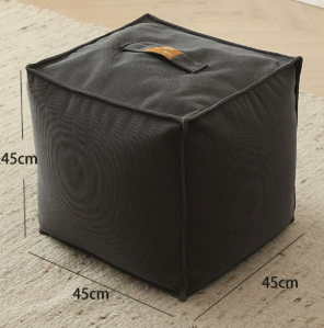 Unfilled Square Pouf Cover Floor Cushion Ottoman Slipcover for Living Room and Clothes Storage Removable Washable 45x45x23cm