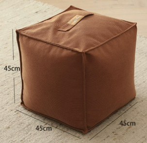 Unfilled Square Pouf Cover Floor Cushion Ottoman Slipcover for Living Room and Clothes Storage Removable Washable 45x45x23cm