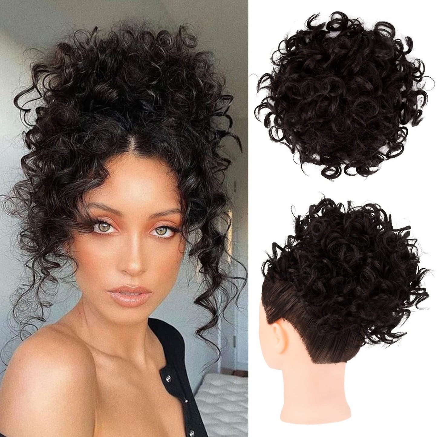 ?Hot Sale 15.99?Elastic Drawstring Loose Short Curly Bun（50% OFF）