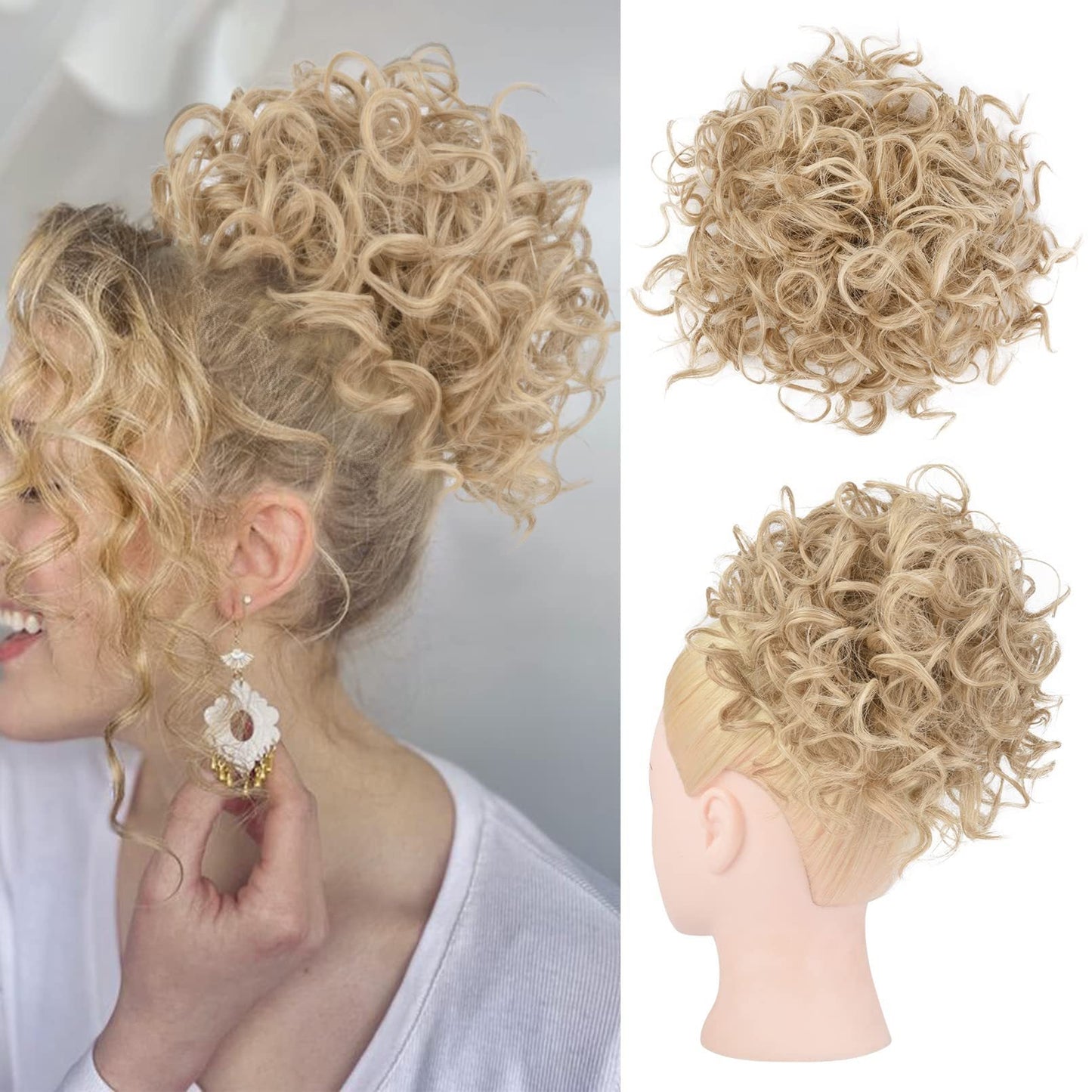 ?Hot Sale 15.99?Elastic Drawstring Loose Short Curly Bun（50% OFF）