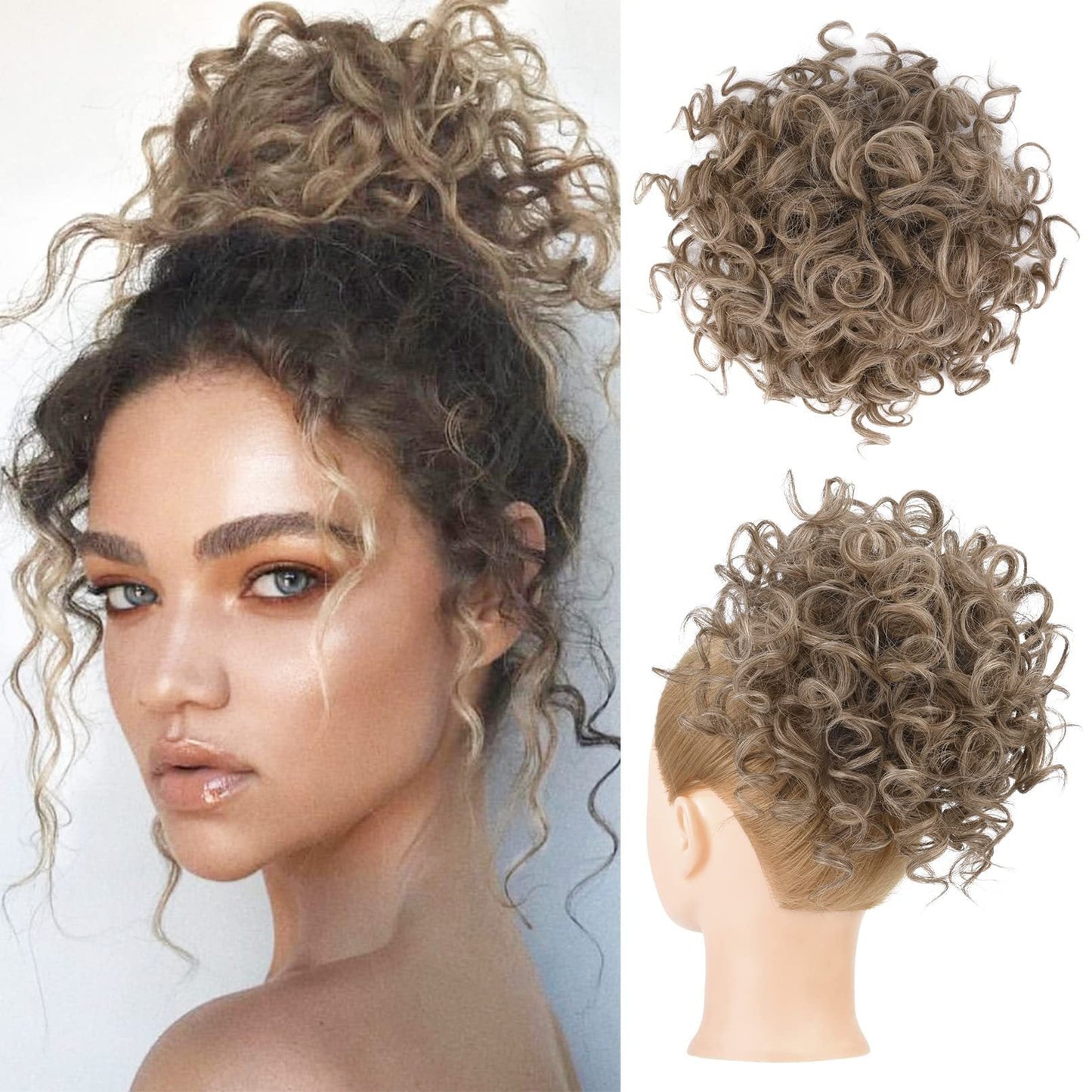 ?Hot Sale 15.99?Elastic Drawstring Loose Short Curly Bun（50% OFF）