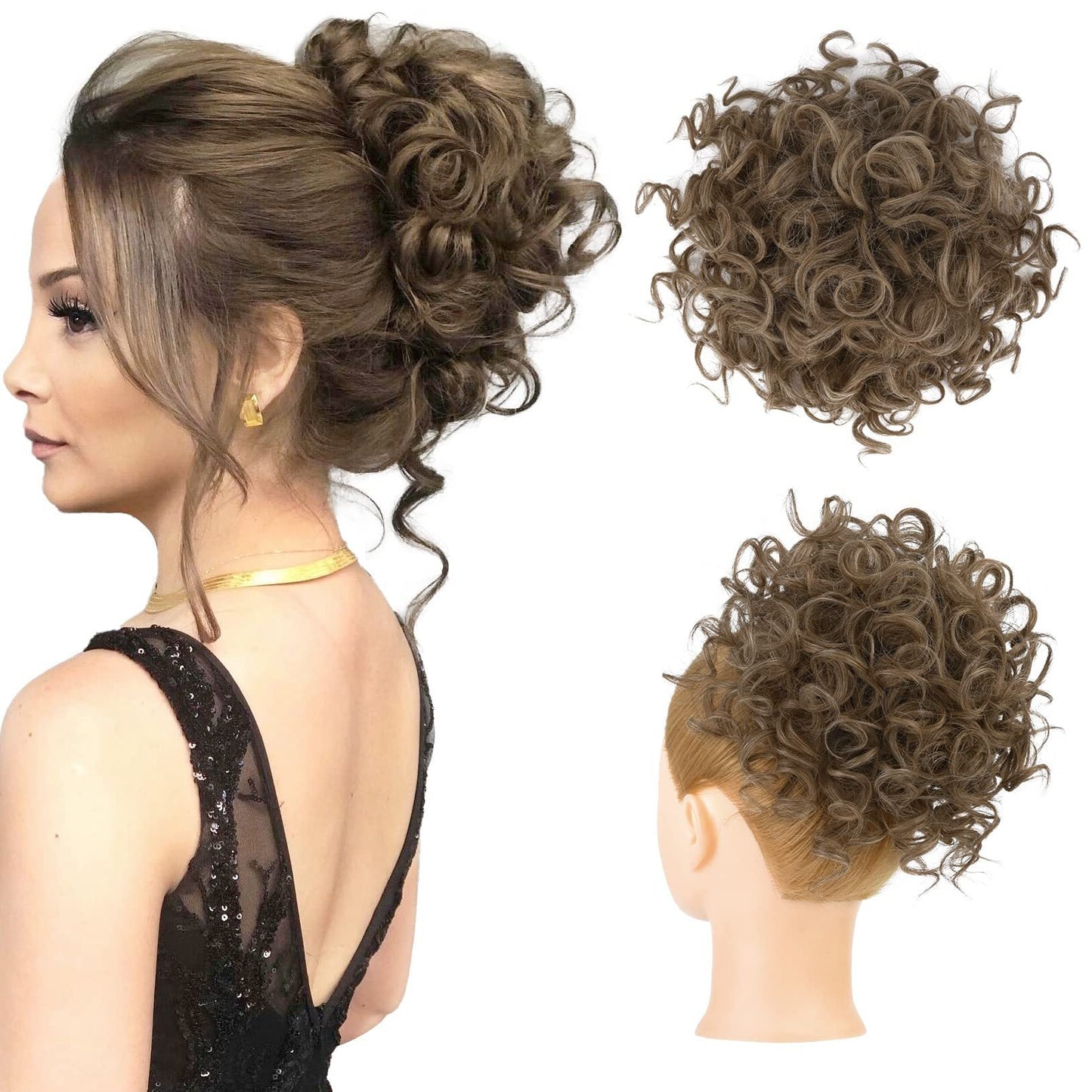 ?Hot Sale 15.99?Elastic Drawstring Loose Short Curly Bun（50% OFF）