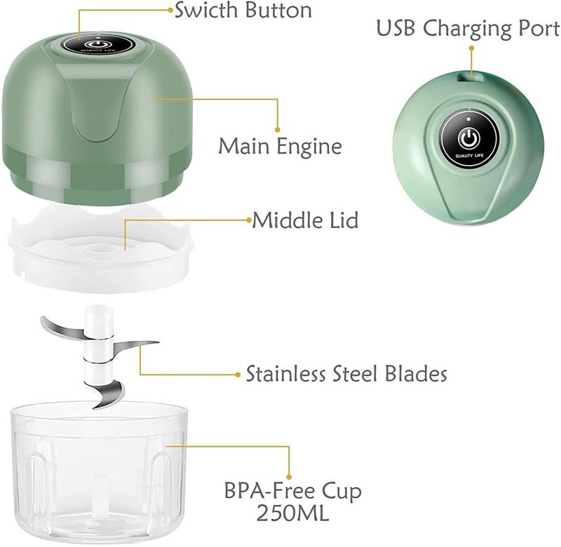 USB Rechargeable Electric Garlic Grinder