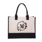 Perfect Gift-DIY Letter Canvas Bag Women Hit Color Simple Shoulder Shopping Tote Handbag