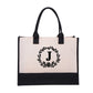 Perfect Gift-DIY Letter Canvas Bag Women Hit Color Simple Shoulder Shopping Tote Handbag