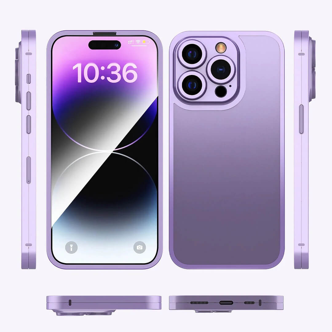 For iPhone 13/14 Titanium Alloy Double-sided Glass All-inclusive Phone Case