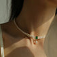 Elegant Emerald Freshwater Pearl Short Necklace（50% OFF）