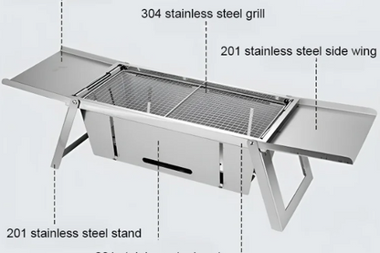 Portable Folding Stainless Steel Camping Grill Grate