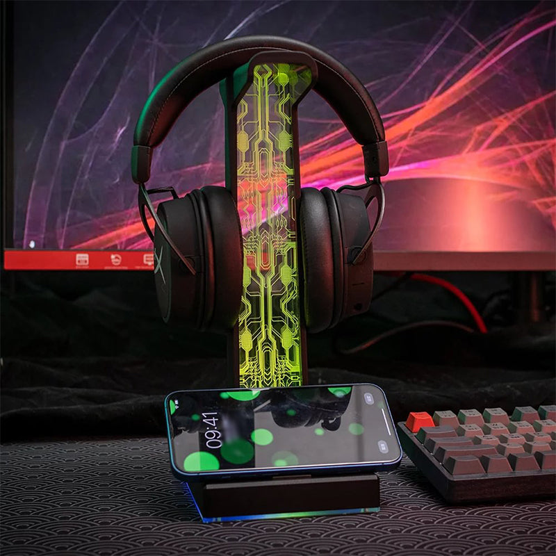 Illuminated Integrated USB RGB Gaming Headset Stand