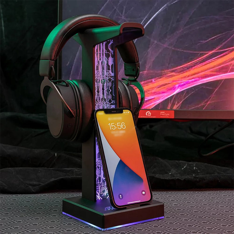 Illuminated Integrated USB RGB Gaming Headset Stand