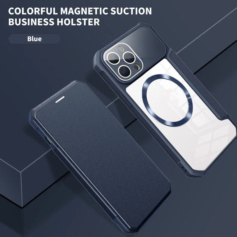 Magnetic Flip Case for iPhone with Card Slot