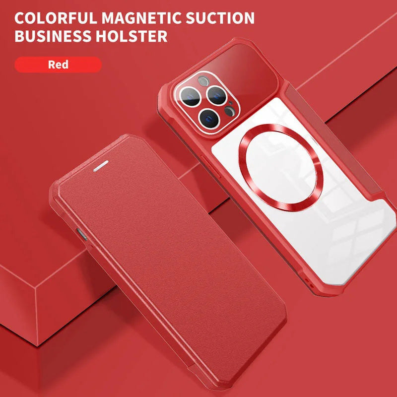 Magnetic Flip Case for iPhone with Card Slot