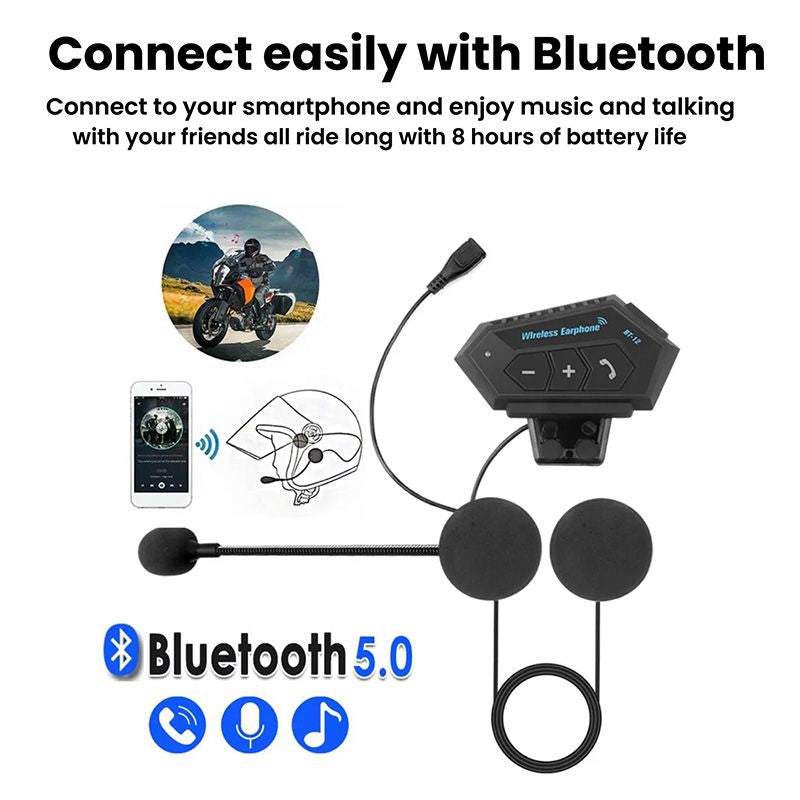 BT12 Motorcycle Helmet Bluetooth Headset