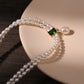 Elegant Emerald Freshwater Pearl Short Necklace（50% OFF）